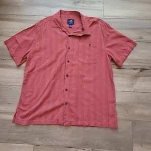 Caribbean Joe Dark Red Silk Shirt